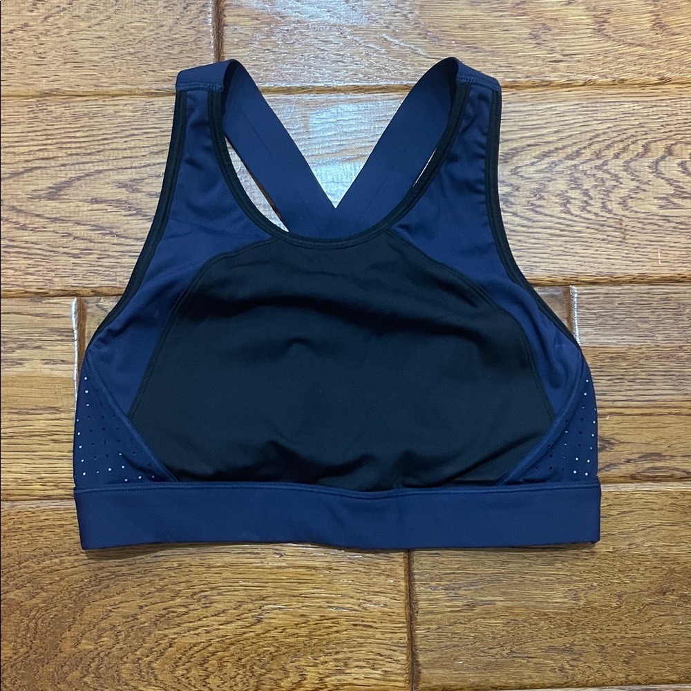 Athleta Sleek Black and Navy Sports Bra